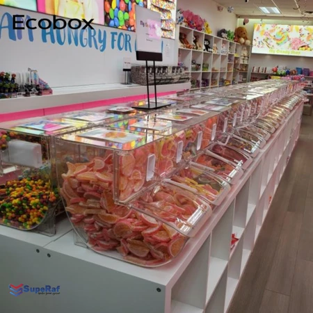 קופסת תצוגה ואחסון לפיצוחים וממתקים - כולל כף