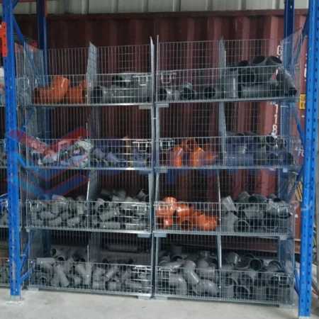 תיבת אחסון רשת למשקל כבד עם חוצץ פנימי
