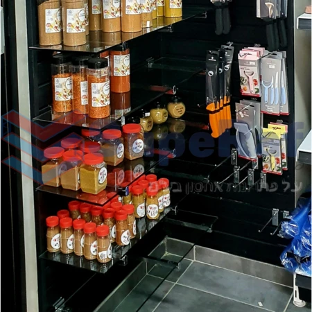 מדף זכוכית לפלטה מחורצת