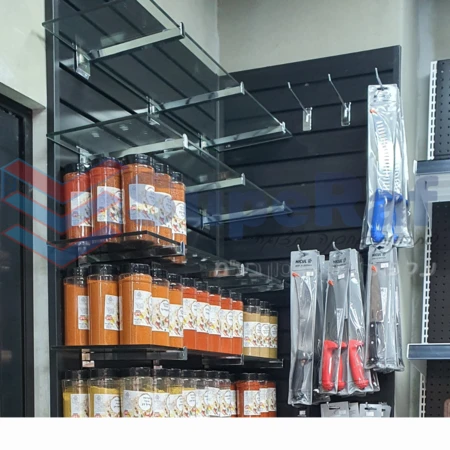 מדף זכוכית לפלטה מחורצת