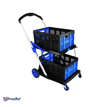 עגלה משא מתקפלת דו קומתית (כולל 2 ארגזים)